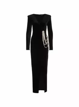 Вечернее платье с разрезом Balmain