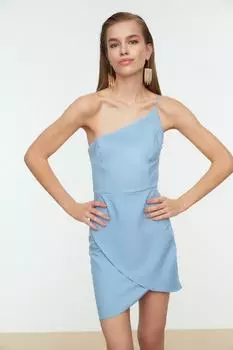 Вечернее платье с синим воротником TPRSS21EL2462 Trendyol, синий