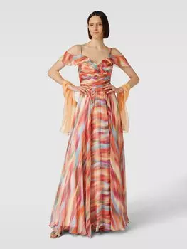 Вечернее платье с узором по всей поверхности Mascara, оранжевый