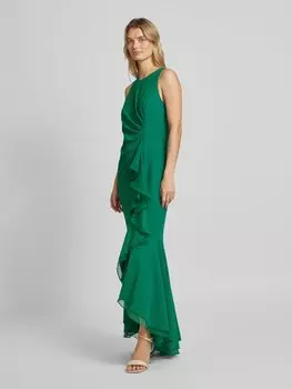 Вечернее платье с воланами Adrianna Papell, темно-зеленый