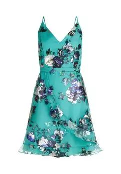 Вечернее платье с воланом Vera Mont, цвет Mint Dark Blue