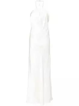 Вечернее платье с вырезом халтер Michelle Mason, белый