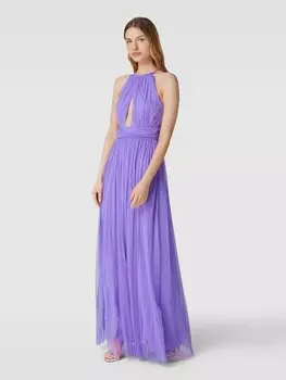 Вечернее платье с вырезом LACE & BEADS, сирень