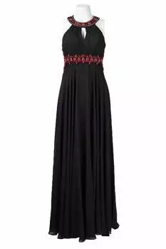 Вечернее платье с вырезом на спине, расшитое бисером, черного цвета Suewong