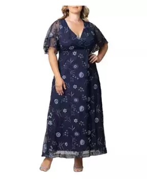 Вечернее платье с вышивкой Plus Size Embroidered Elegance Kiyonna, мультиколор