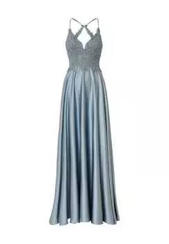 Вечернее платье с вышивкой стразами Mascara London, синий