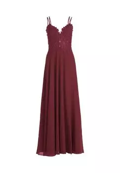 Вечернее платье с вышивкой Vera Mont, цвет Hot Paprika