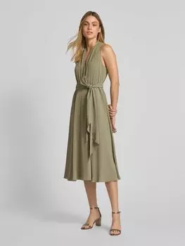 Вечернее платье с завязывающимся поясом модель 'VARSHA' Lauren Ralph Lauren, зеленый