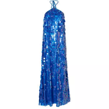 Вечернее платье Saks Potts Polly Sequin Dress, цвет Deep Blue Sequins
