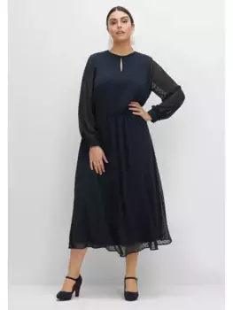 Вечернее платье Sheego "Большие размеры" из шифона с непрозрачным нижним бельем, синий