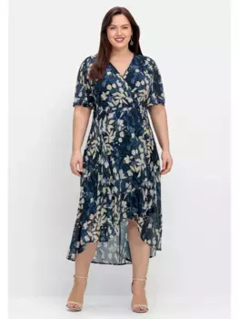 Вечернее платье Sheego "Большие размеры" из шифона с запахом, синий