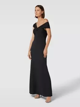 Вечернее платье со сборками, модель 'MEIRNAY' Lauren Ralph Lauren, черный