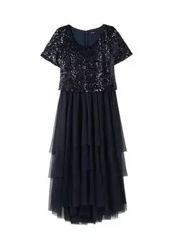 Вечернее платье со свободным лифом с пайетками sheego, цвет Nachtblau