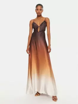 Вечернее платье стандартного кроя Bardot, коричневый