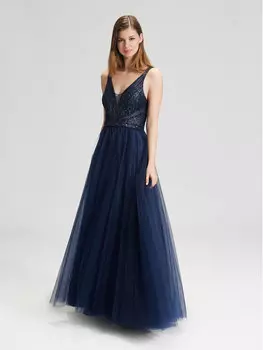 Вечернее платье стандартного кроя Swing, синий