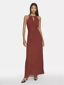 Вечернее платье стандартного кроя Vila, коричневый