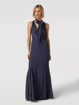 Вечернее платье в горошек модель "РУГИЯ" Lauren Ralph Lauren, темно-синий