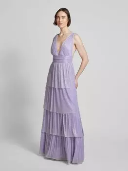 Вечернее платье в многоярусном стиле Swing, сиреневый