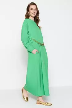 Вечернее платье - зеленое - макси Trendyol Modest, зеленый