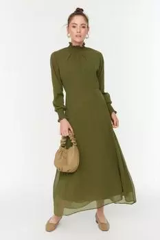 Вечернее платье - зеленое - макси Trendyol Modest, зеленый