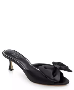 Вечерние шлепанцы с бантом Kora Jewel Badgley Mischka, черный