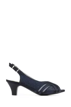 Вечерние туфли на каблуке с ремешком на пятке Pavers, синий