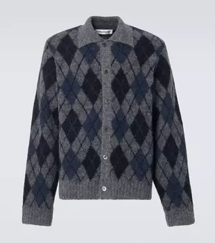 Вечерний кардиган из альпаки и шерсти Our Legacy, цвет soft duke argyle