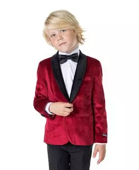 Вечерняя куртка с утепленными плечами для новорожденных и маленьких мальчиков OppoSuits, красный