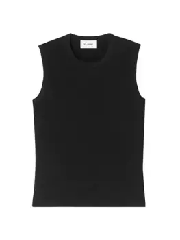 Вечерняя майка эластичной вязки с круглым вырезом St. John, черный