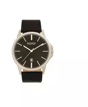 Вечные часы с кожаным ремешком М Kazar, черный