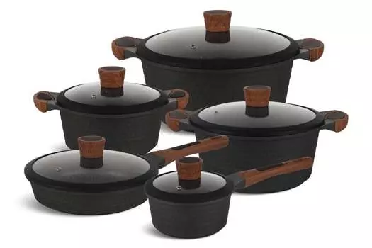 Вечный набор кастрюль из 10 предметов, мрамор, индукция, подарок, здоровое приготовление пищи, ЭДЕНБЕРГ EDENBERG