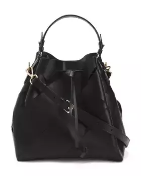 Ведро из кожи, вырезанное лазером, сделано в Италии Boldrini, черный