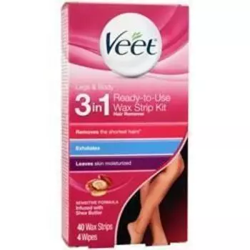 Veet Готовый к использованию набор восковых полосок 3 в 1 для ног и тела 40 шт