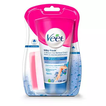 Veet Крем для депиляции тела Silky Fresh для чувствительной кожи после душа 135мл