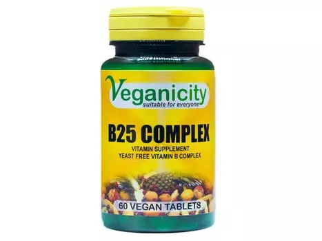 Veganicity, Комплекс витаминов B25, Добавка , 60 таблеток Veganiicity