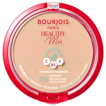 Веганская матирующая пудра для лица 04 золотисто-бежевый Bourjois Healthy Mix, 10 гр