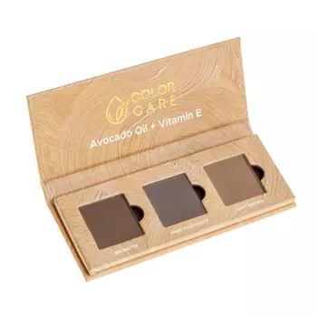Веганская пудра для бровей Color Care Warm Trio, 6 гр