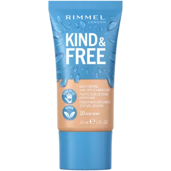 Веганская увлажняющая основа для лица 010 розовая слоновая кость Rimmel Kind&Free, 30 мл