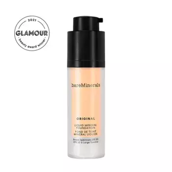 Веганская жидкая основа под макияж Original Liquid Mineral Foundation Spf 20 Bareminerals, цвет medium beige