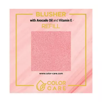 Веганские перламутровые румяна - сменный блок - 02, 8 г Color Care Cool pink, цвет 02 cool pink