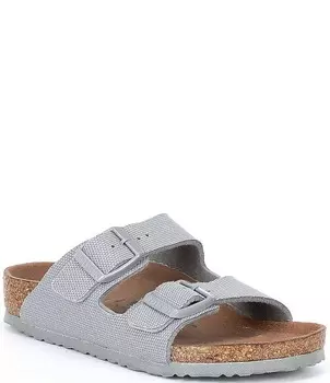 Веганские сандалии Birkenstock для девочек Arizona с двойной пряжкой (для младенцев), серый