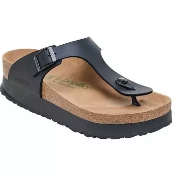 Веганские сандалии на платформе gizeh Birkenstock, черный