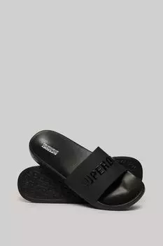 Веганские шлепанцы для бассейна с логотипом Superdry, черный