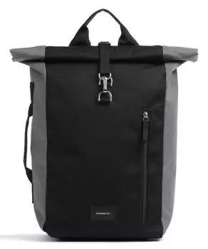 Веганский рюкзак Ground Dante со складной крышкой из переработанного полиэстера Sandqvist, черный