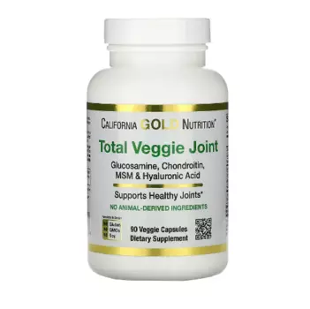 Вегетарианский глюкозамин хондроитин МСМ и гиалуроновая кислота 90 капсул California Gold Nutrition