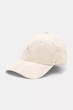 Вельюровая кепка с козырьком New Era, бежевый