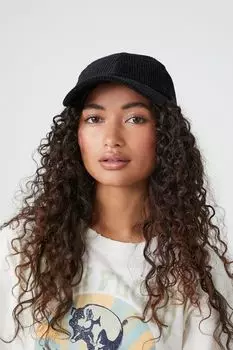 Вельветовая бейсболка Forever 21, черный