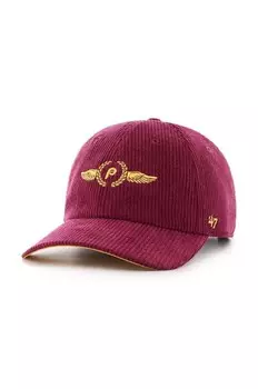 Вельветовая бейсболка MLB Philadelphia Phillies 47 brand, бордовый