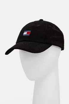 Вельветовая бейсболка Tommy Jeans, черный
