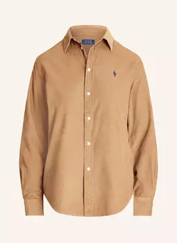 Вельветовая блузка-рубашка POLO RALPH LAUREN, кэмел